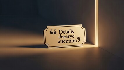 Sign with quote 'Details deserve attention'
