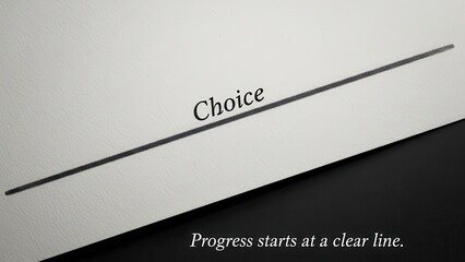 The Word Choice and Progress on a Stark Background