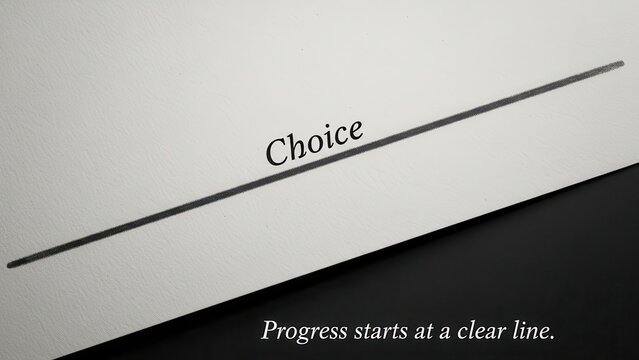 The Word Choice and Progress on a Stark Background - Powered by Adobe