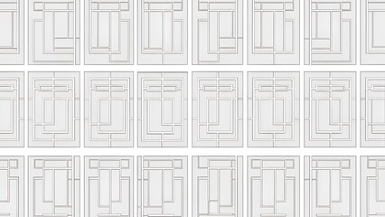 Abstract geometric pattern with white rectangular shapes in seamless design