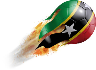 Flying Soccer Ball with Saint Kitts And Nevis Flag