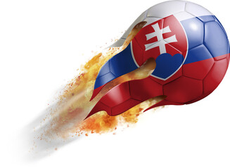 Flying Soccer Ball with Slovakia Flag