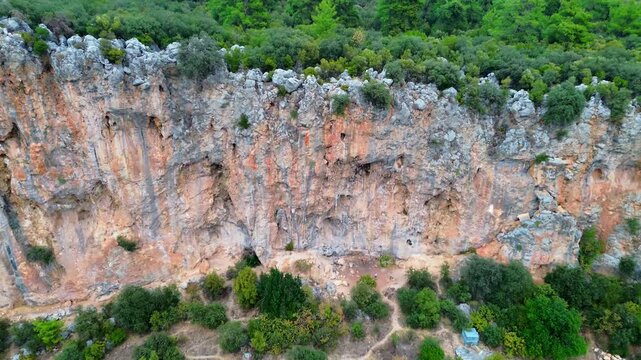 Rock climbing. Rock climbing area in Geyikbayırı, Antalya. Mountaineering, climbing sport.