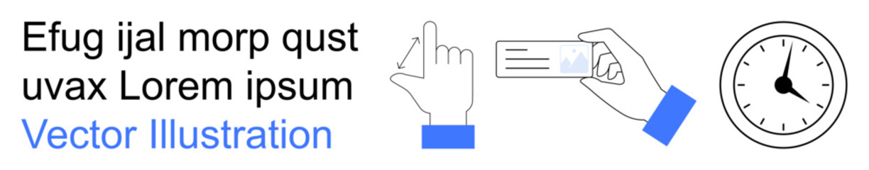 Obraz premium Online security, identity verification, time management, documentation, digital access, personal ID. Minimalist design with hand holding ID card and analog clock. Identity verification and time