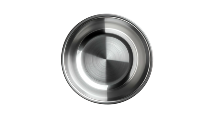 Circular metallic object on black background, showcasing reflective brushed-metal texture