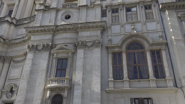 Very Nice Sant'Agnese in Piazza Navona is a 17th Century Baroque Church in Rome Italy Footage.