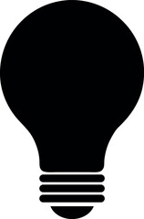 Vector silhouettes of silhouette of a light bulb where the glowing