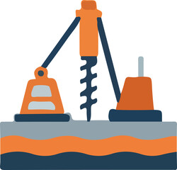 Industrial Ground Boring Equipment Vector Illustration