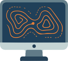 Abstract vector data visualization Geological on monitor screen