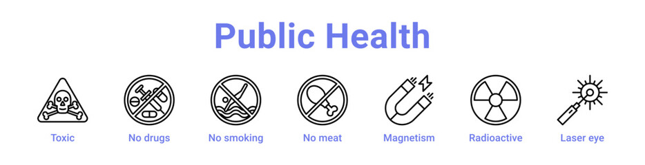 Public Health Icon Banner and Collection