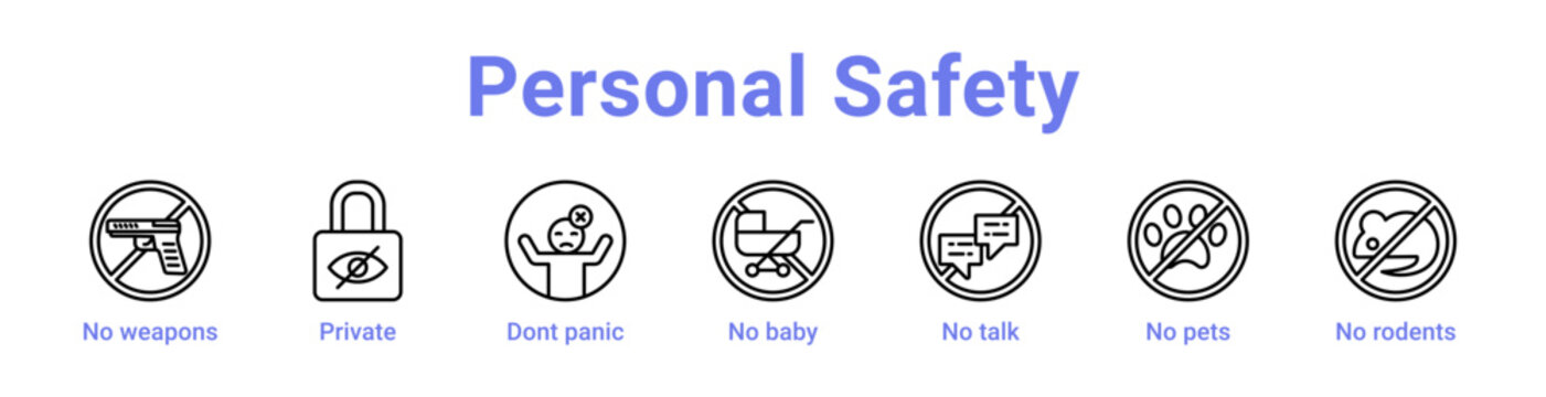 Personal Safety Icon Banner and Collection