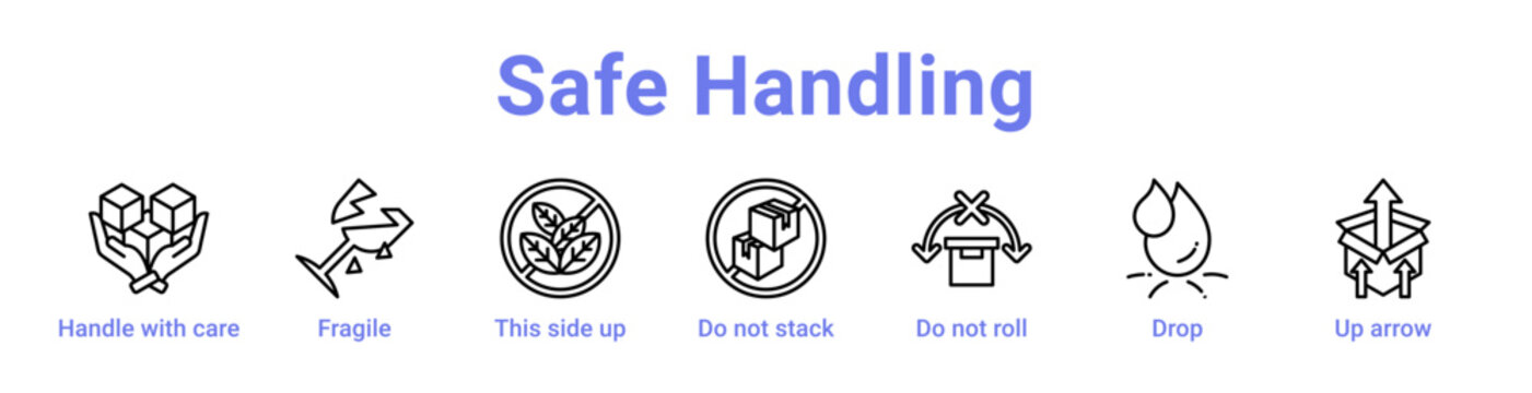 Safe Handling Icon Banner and Collection