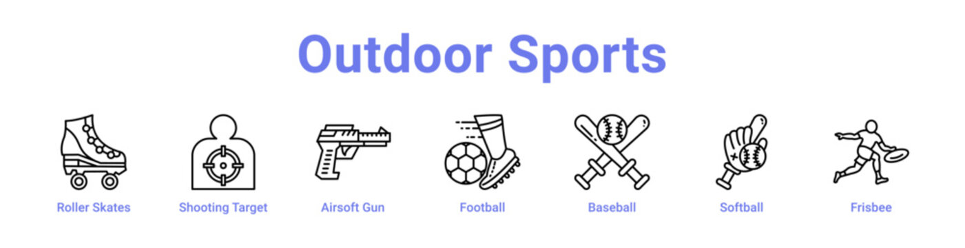 -Outdoor Sports Icon Banner and Collection