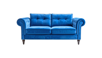 blue sofa isolated on white