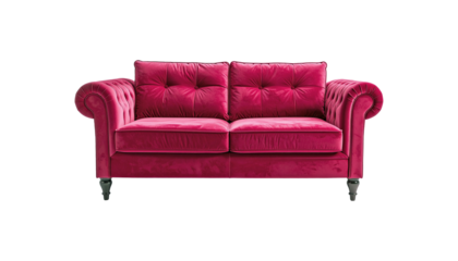 red sofa isolated on white background