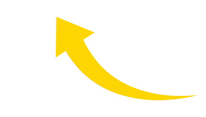 A curved, upward-pointing yellow arrow on a black background