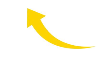 A curved, upward-pointing yellow arrow on a black background