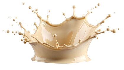 Creamy liquid crown splashes upwards, capturing a freeze-frame of dynamic, fluid motion