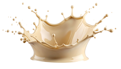 Creamy liquid crown splashes upwards, capturing a freeze-frame of dynamic, fluid motion