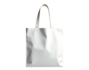 Minimalist white canvas tote bag on black background