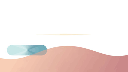 Fototapeta premium Abstract landscape with wavy lines in shades of blue, orange, and pink against a white background.