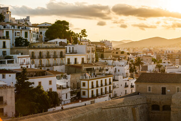 Stunning Sunset Over Ibizas Historic Architecture