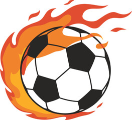 Soccer Ball on Fire Illustration Vector Graphic for Sports Branding and Logos