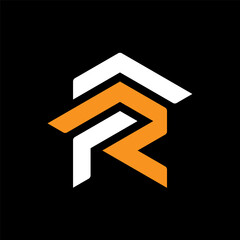 Letter FR or RF creative monogram logo