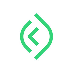 Letter K leaf minimal logo design