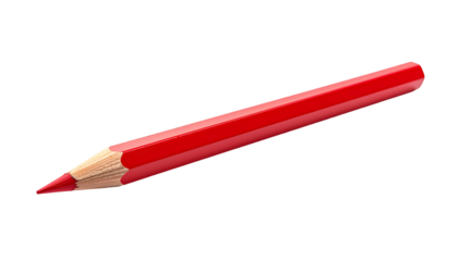 A single, sharp red pencil against a stark black background