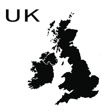 UK map silhouette simple vector graphic isolated on