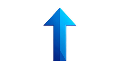 A 3D blue arrow pointing upwards on a black background
