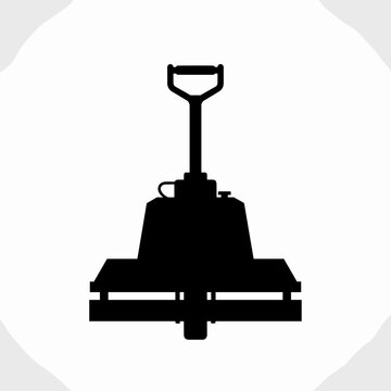 Pallet Truck Silhouette with Handle and Platform.