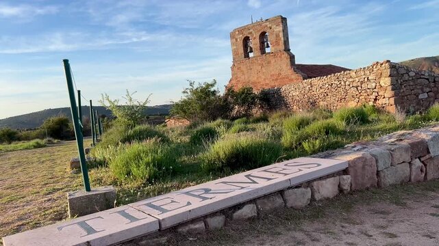 Ermita de tiermes in soria, spain, during a sunny day