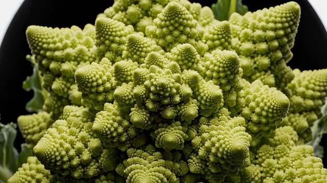 Close-Up of Romanesco Broccoli Reveals Fractal Geometry in Detail