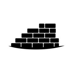 Stack of Black Bricks Illustration Design.