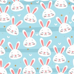 Fototapeta premium easter seamless pattern with rabbits