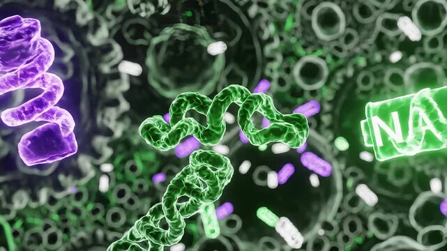 Molecular Assembly Animated in Microscopic Cellular Environment