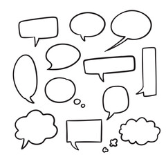Fototapeta premium Hand Drawn Speech Bubble Doodle Vector