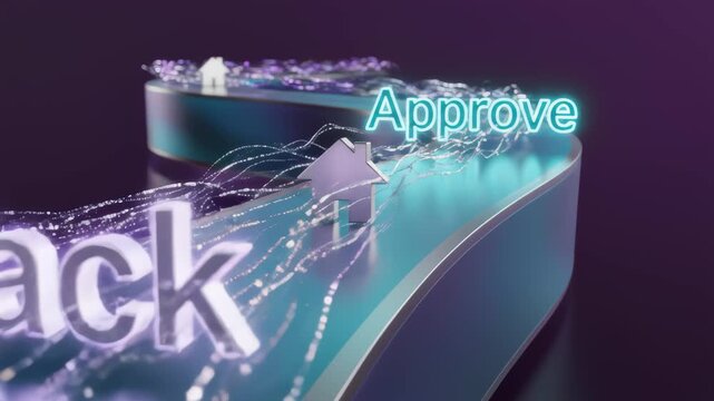 Real Estate Model Navigating Approval Process on Animated Conveyor Belt