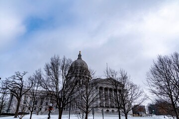 Wisconsin State Capitol Building on a Cloudy Day