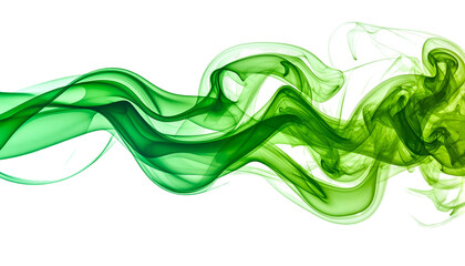 Swirling, gradient green smoke against a black background, suggesting movement and energy