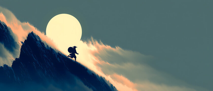 evision 05: Moonlit Ridge &middot; Dong Messenger - Chinese Dong Kuan Jiao Running with Message Bag at Night