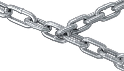 Obraz premium Close-up of intertwined, shiny metallic chains with a black background