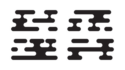 Set of traditional Asian-style clouds