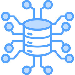 Obraz premium Circuit Data solid icon