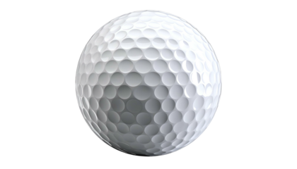 A detailed image of a white, dimpled golf ball against a black background
