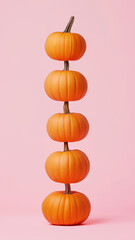 Tall pumpkin column cropped top and bottom. Halloween concept.