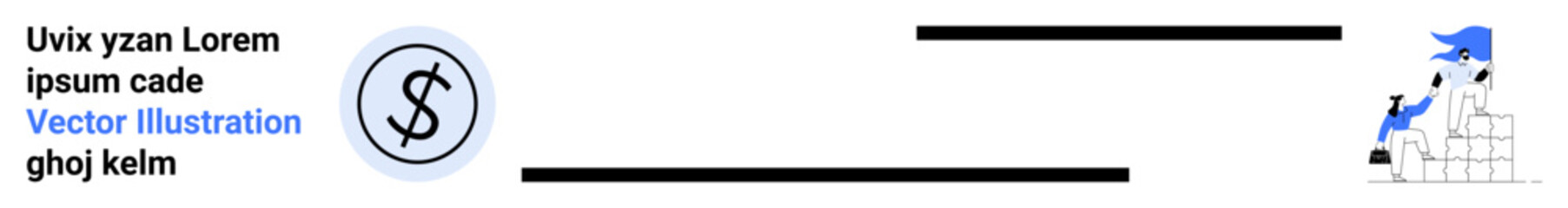 Obraz premium Business success, finance management, investment strategy, wealth growth, economic analysis, goal-setting. Image shows a currency icon and a person climbing blocks. Business success and finance