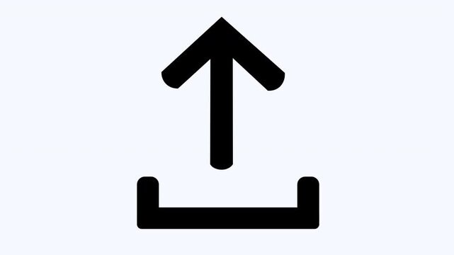 Simple black upload icon suitable for website designs, apps, social media graphics, and presentations needing a basic upload icon in a minimalist style.